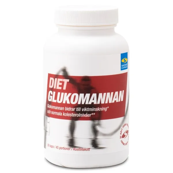 Burk med Diet Glukomannan från Svenskt Kosttillskott, 90 kapslar